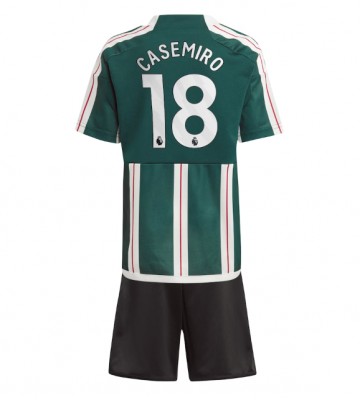 Maillot de foot Manchester United Casemiro #18 Extérieur enfant 2023-24 Manches Courte (+ pantalon court)